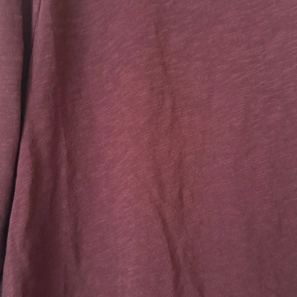 J.Crew Girlfriend Tee Long Sleeve Burgundy Slub Cotton Crew Neck Top Small